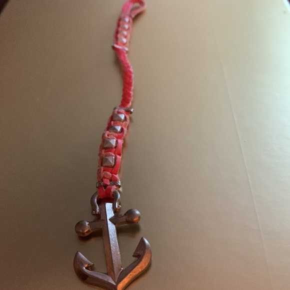 NEW Orange Antiqued Gold Metal Anchor Fashion Studded Bracelet Women’s Jewelry - Picture 9 of 9